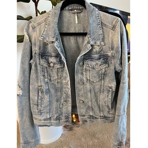 Free People Rumors Ripped Jean Jacket